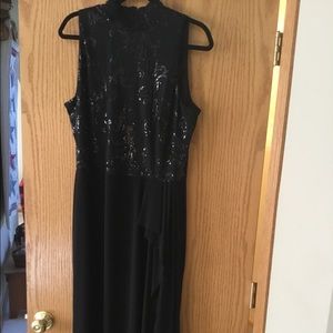 Chaps Floor Length Black sequin dress